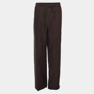 Pre Owned Marina Sport by Marina Rinaldi Brown Linen Wide Leg Trousers XXXL