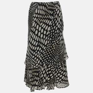 Elena Miro Printed Silk Layered Midi Skirt XL