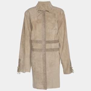 Marina Rinaldi Beige Suede Long Jacket L