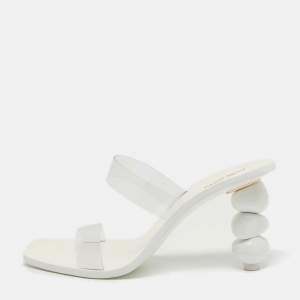 Cult Gaia White/Transparent PVC Slide Sandals Size 39