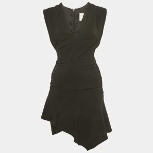 Pre Owned BA&SH Black Crepe Draped Sleeveless Mini Dress XS