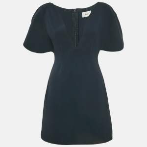 Alcer Blue Crepe Rogeron Mini Dress S