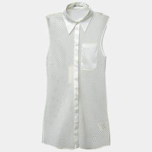 Acne Studios White Perforated Mesh Sleeveless Adelia Shirt M