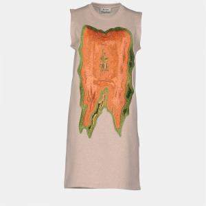 Acne Studios Beige Embroidered Cotton Sleeveless Dress XS