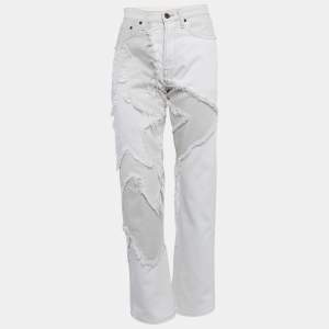 Acne Studios White Star Appliqued Denim Jeans M Waist 28"