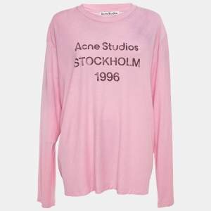 Acne Studios Pink Cotton & Hemp Long Sleeve T-Shirt L