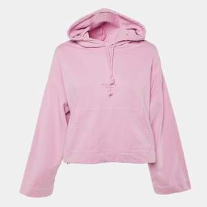 Pre Owned Acne Studios Pink Cotton Knit Long Sleeve Hoodie XXS