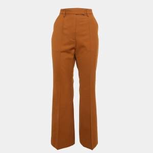 مملوكة مسبقًا Acne Studios Brown Wool-Blend Flared Trousers S