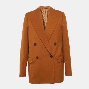 مملوكة مسبقًا Acne Studios Brown Wool-Blend Double Breasted Blazer M