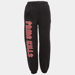 Adaptation Black Printed Cotton Knit Sweatpants M