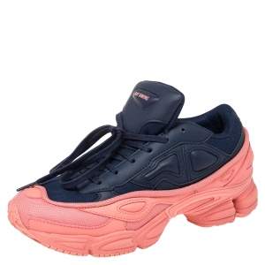 Adidas By Raf Simons Blue/Pink Leather And Mesh Ozweego Sneakers Size 40