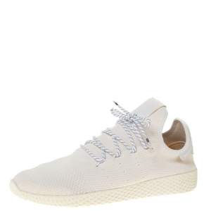Pharrell Williams x Adidas White Knit Fabric Tennis Hu Lace Up Sneaker Size 46
