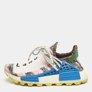 Pharrell Williams x Adidas Multicolor Knit Fabric NMD Hu Solar Pack Mother Sneakers Size 38