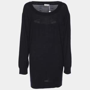 Pre Owned Agona Deep Navy Jersey Long Sleeve Sweater L