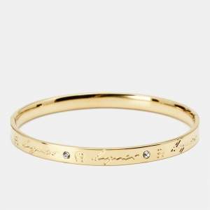 Pre Owned Aigner Crystal Gold Plated Bangle Bracelet