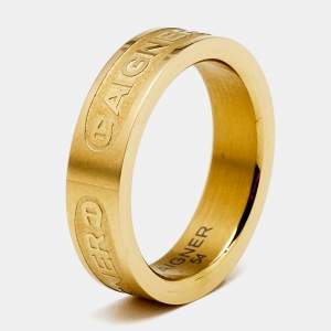 Aigner Gold Tone Band Ring Size 54