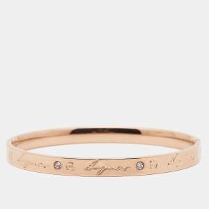Aigner Rose Gold Plated Crystal Bangle Bracelet