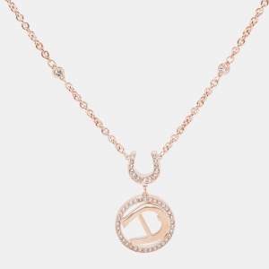 Aigner Rose Gold Tone A Logo Pendant Necklace