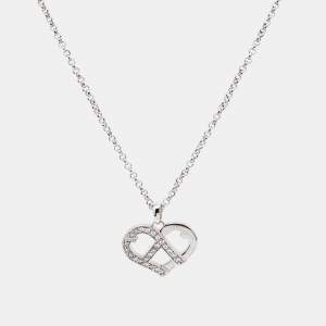 Aigner Crystal Silver Tone Necklace 