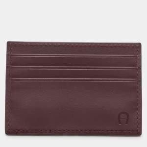 Aigner Burgundy Leather Card Holder