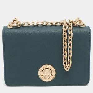 Pre Owned Aigner Leeloo Green Leather Shoulder Bag