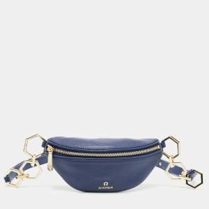 Aigner Blue Leather Small Serena Belt Bag