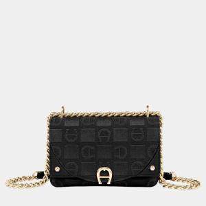 Aigner Black shiny light gold Metal Griffata Mini Bag Black