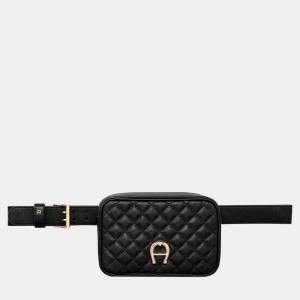 Aigner Black shiny light gold Metal Garda Black Belt Bag S