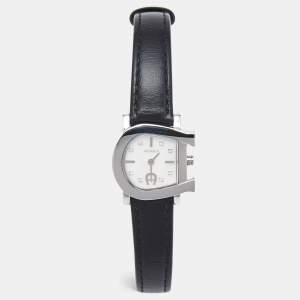 Aigner White Mother of Pearl Stainless Steel Leather Genua Due A31000 Women's Wristwatch 26 mm
