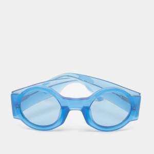 Dries Van Noten Blue DVN/98 Linda Farrow Edition Round Sunglasses