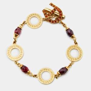 Aigner Crystals Beads Gold Tone Bracelet