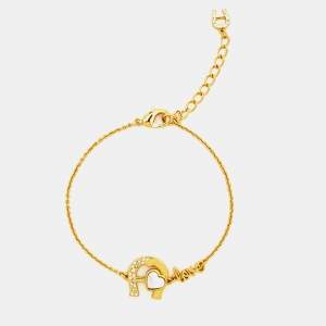 Aigner Love Mother of Pearl Crystals Gold Tone Bracelet