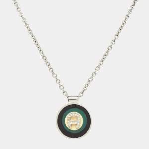 Aigner Crystal Resin Stainless Steel Necklace