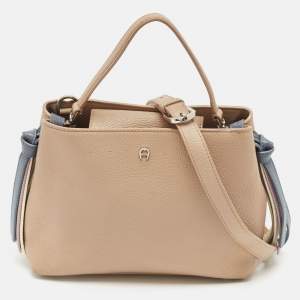 Aigner Beige Leather Top Handle Bag