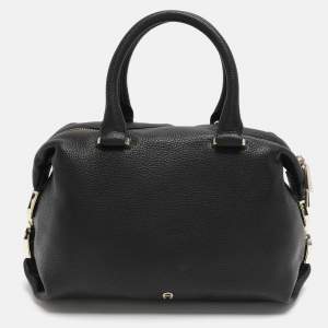 Pre Owned Aigner Black Leather Satchel