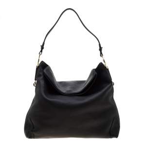 Pre Owned Aigner Black Leather Large Arya Hobo 