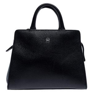 Pre Owned Aigner Black Leather Cybill Tote