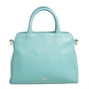 Pre Owned Aigner Mint Green Leather Satchel