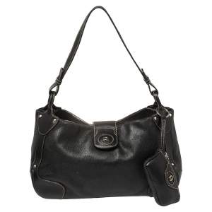Pre Owned Aigner Black Leather Satchel