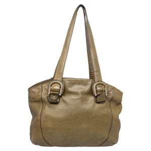 Aigner Green Leather Tote