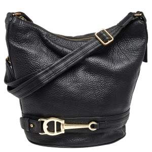 Pre Owned Aigner Black Leather Hobo