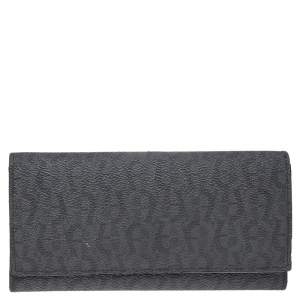 Pre Owned Aigner Grey Monogram Leather Wallet