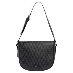Aigner Black/Grey Coated Canvas Messenger Bag