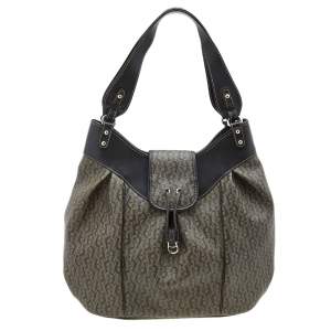 Aigner Brown Signature Coated Canvas and Leather Hobo