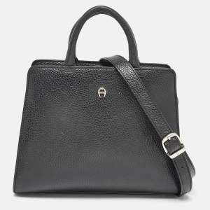 Aigner Black Leather Small Cybill Tote