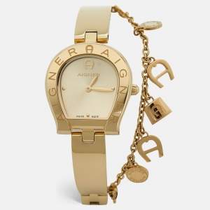 Aigner Champagne Gold Plated Stainless Steel Enna AGW264003 Women's Wristwatch 25.60 mm