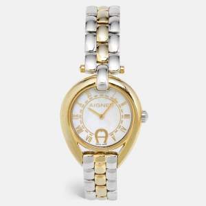 Aigner Mother Of Pearl Two-Tone Stainless Steel Imperia A49300 Women's Wristwatch 35 mm