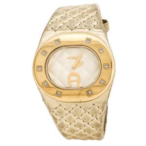 Aigner Cream Gold Plated Stainless Steel DIamond Ravello Due A21000 Women's Wristwatch 43 mm
