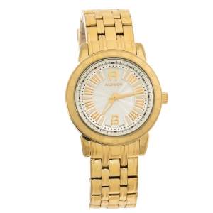 Pre Owned Aigner Gold Plated Stainless Steel Cortina A26300 Women's Wristwatch 36 mm