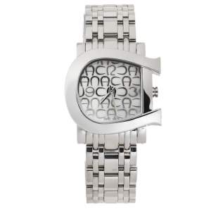Pre Owned Aigner White Mother Of Pearl Stainless Steel Genua Due A31600 Women's Wristwatch 31 mm
